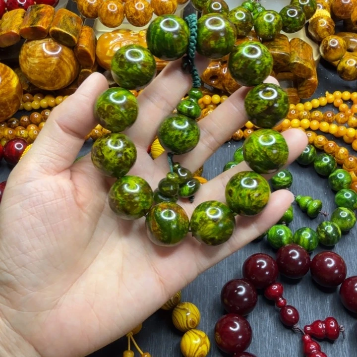 松木琥珀木文玩手串