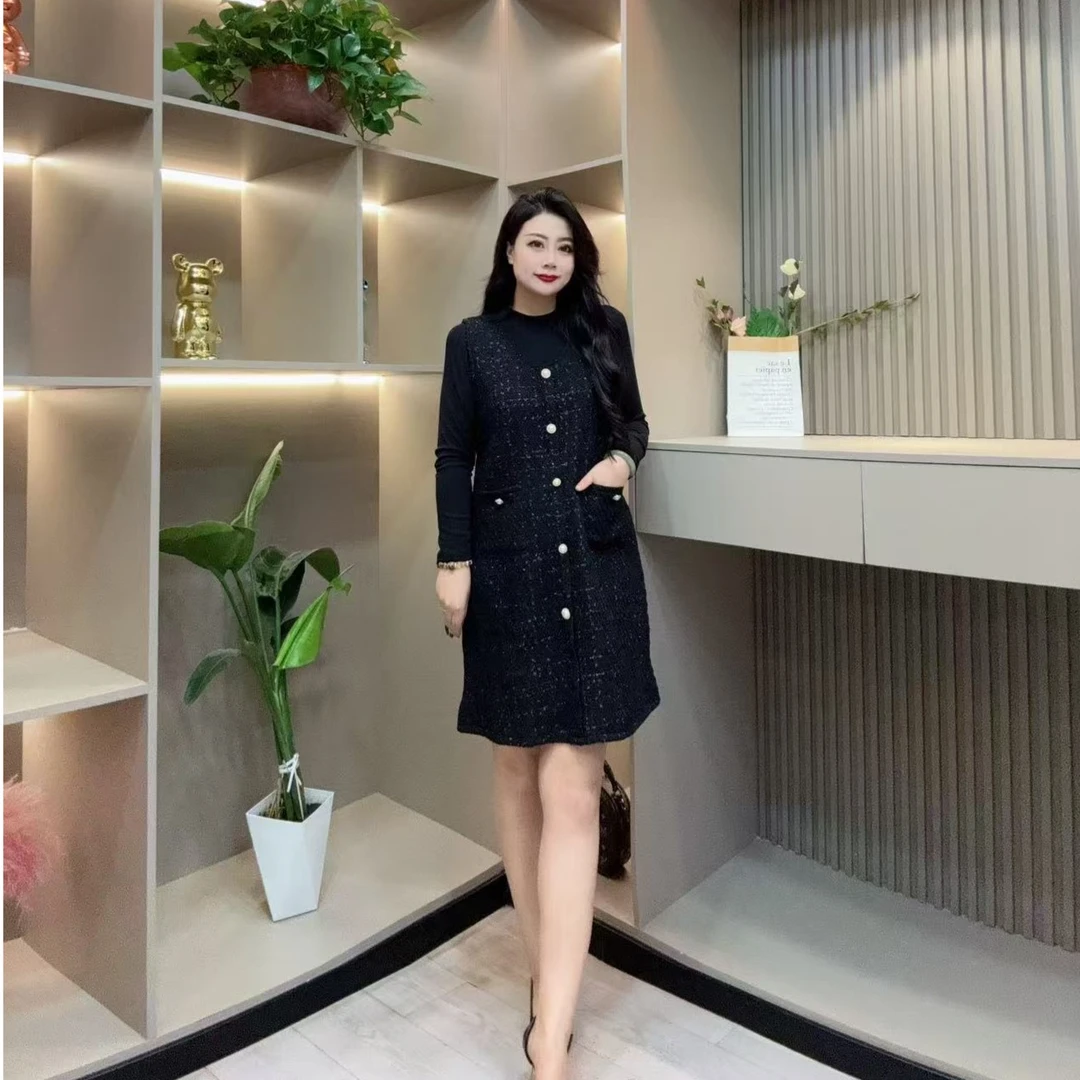 小香风两件套-鸿 228 时尚洋气马甲裙显瘦百搭款胖MM大码女装新款