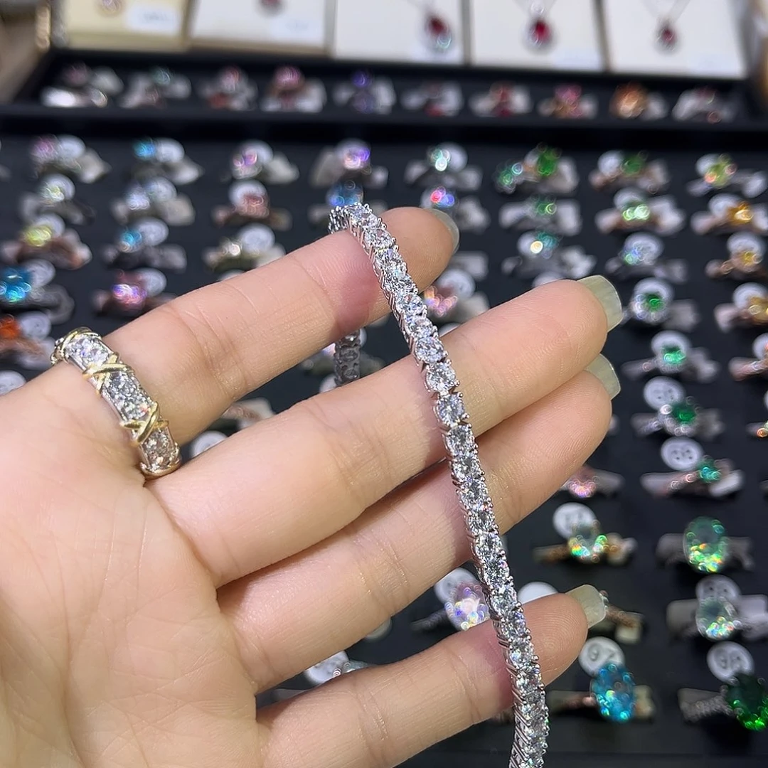 莫桑石非金属满钻手链