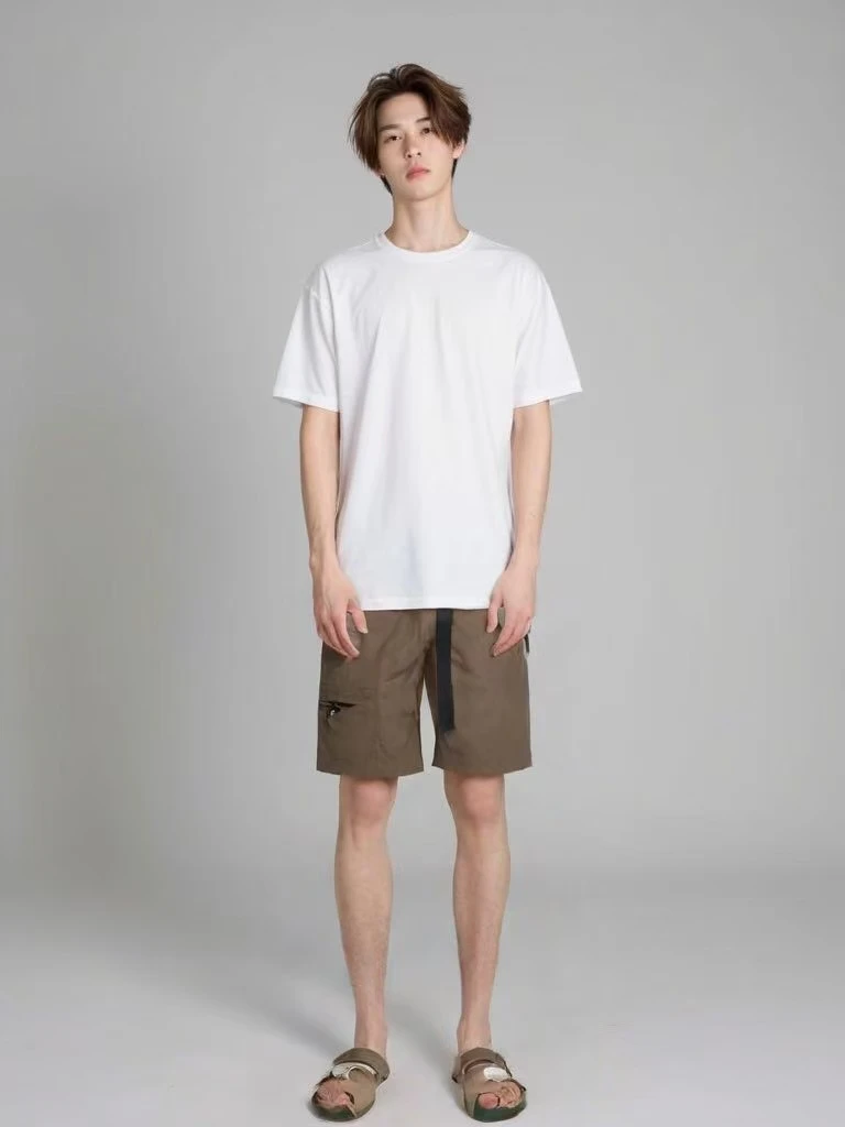 paul frank/大嘴猴夏季男士舒适休闲简约梭织五分裤D2101