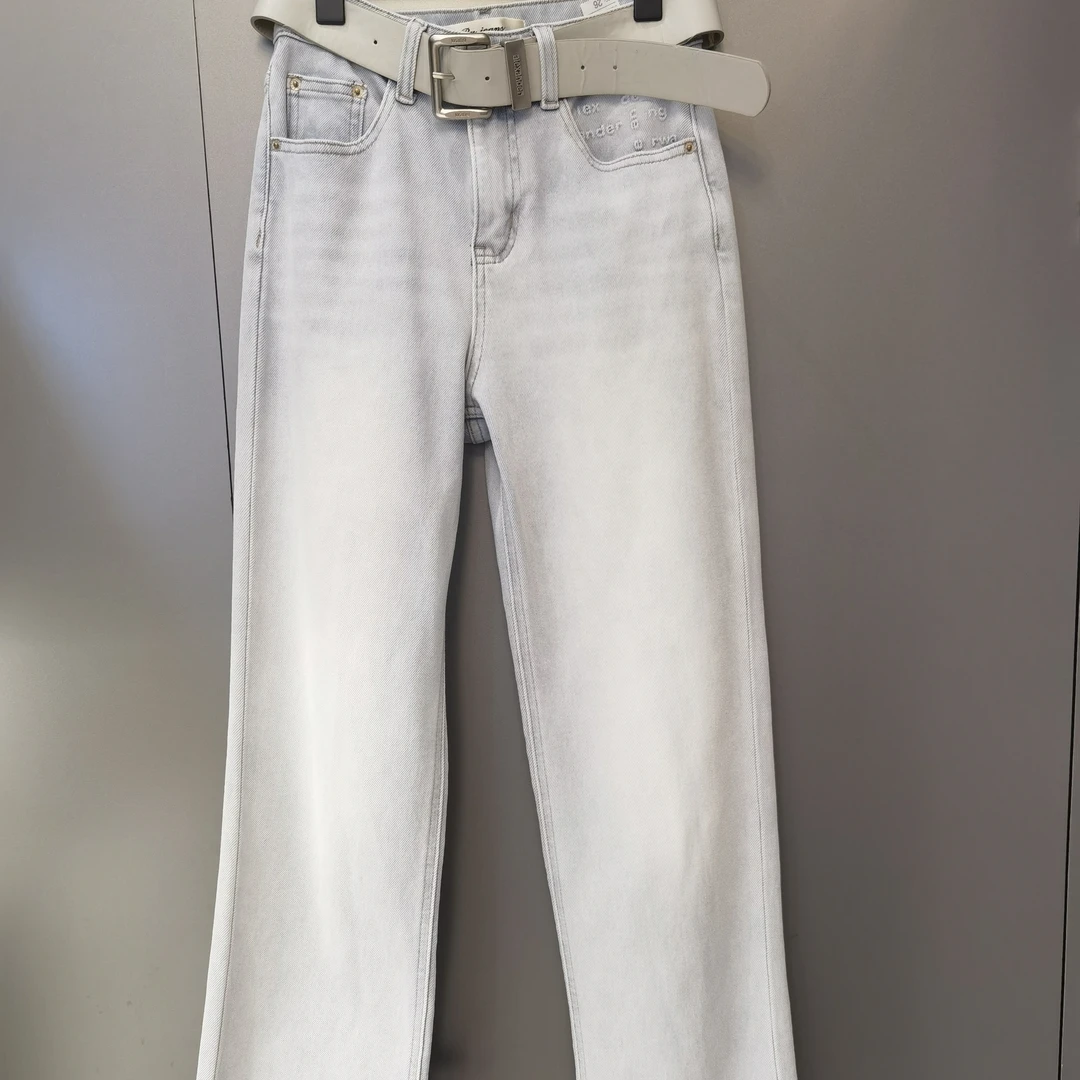 Danjun“字母口袋直筒”仔裤