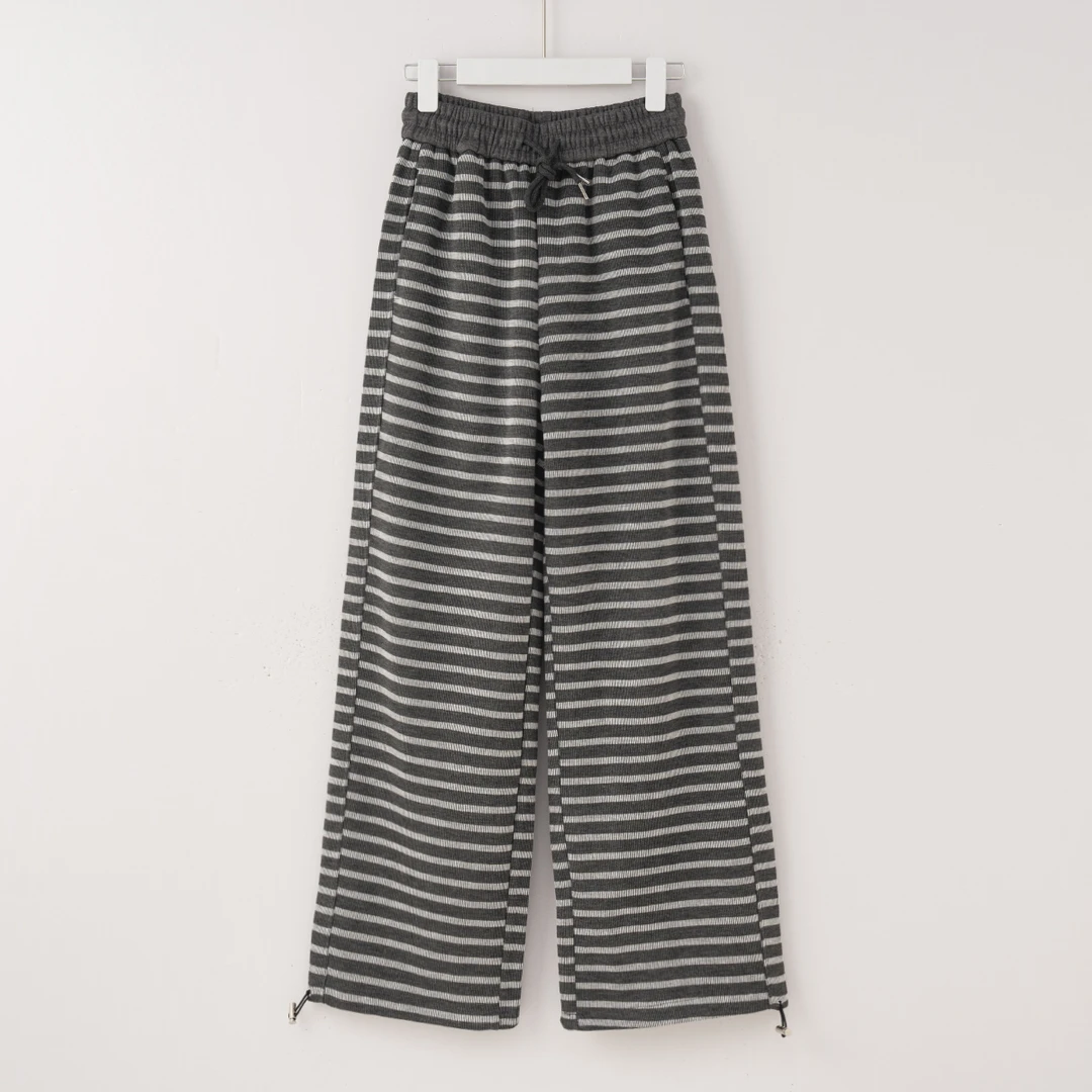 【美式条纹】H2851 高腰长裤|经典款百搭休闲裤