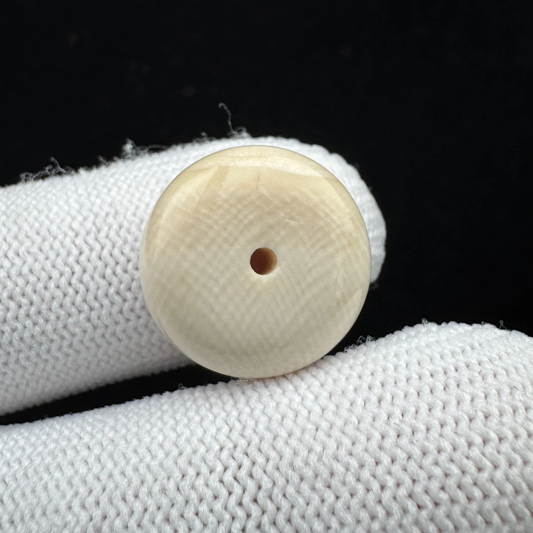 J7187天然猛犸牙墩子瑕疵品16x7mm支持鉴定 假一罚四