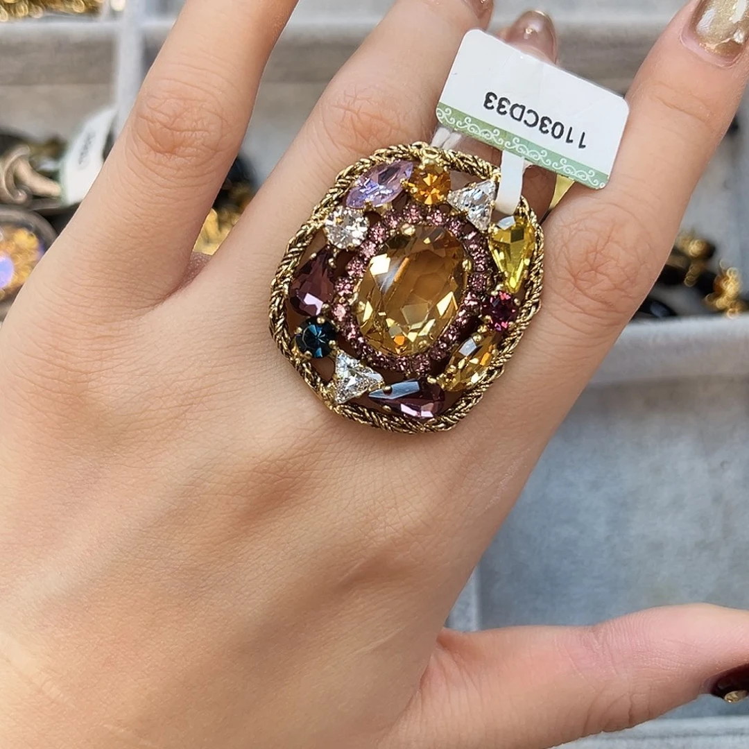 锆石铜合金cd香饼金戒指