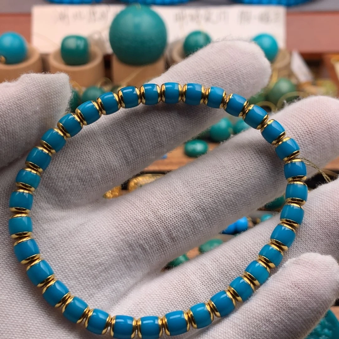 绿松石18K金镶嵌绿松石5.5m