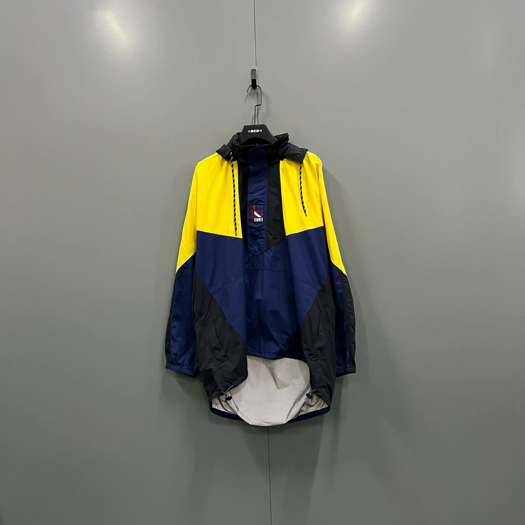 99新 Balenciaga/巴黎世家 h923 拼接撞色贴标外套 46码 017578