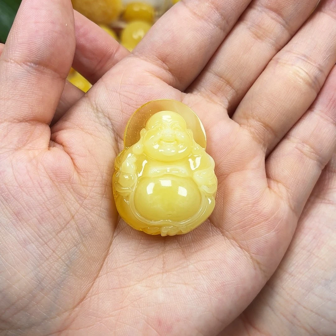 未镶嵌颈饰蜜蜡俄料半山半水佛公
