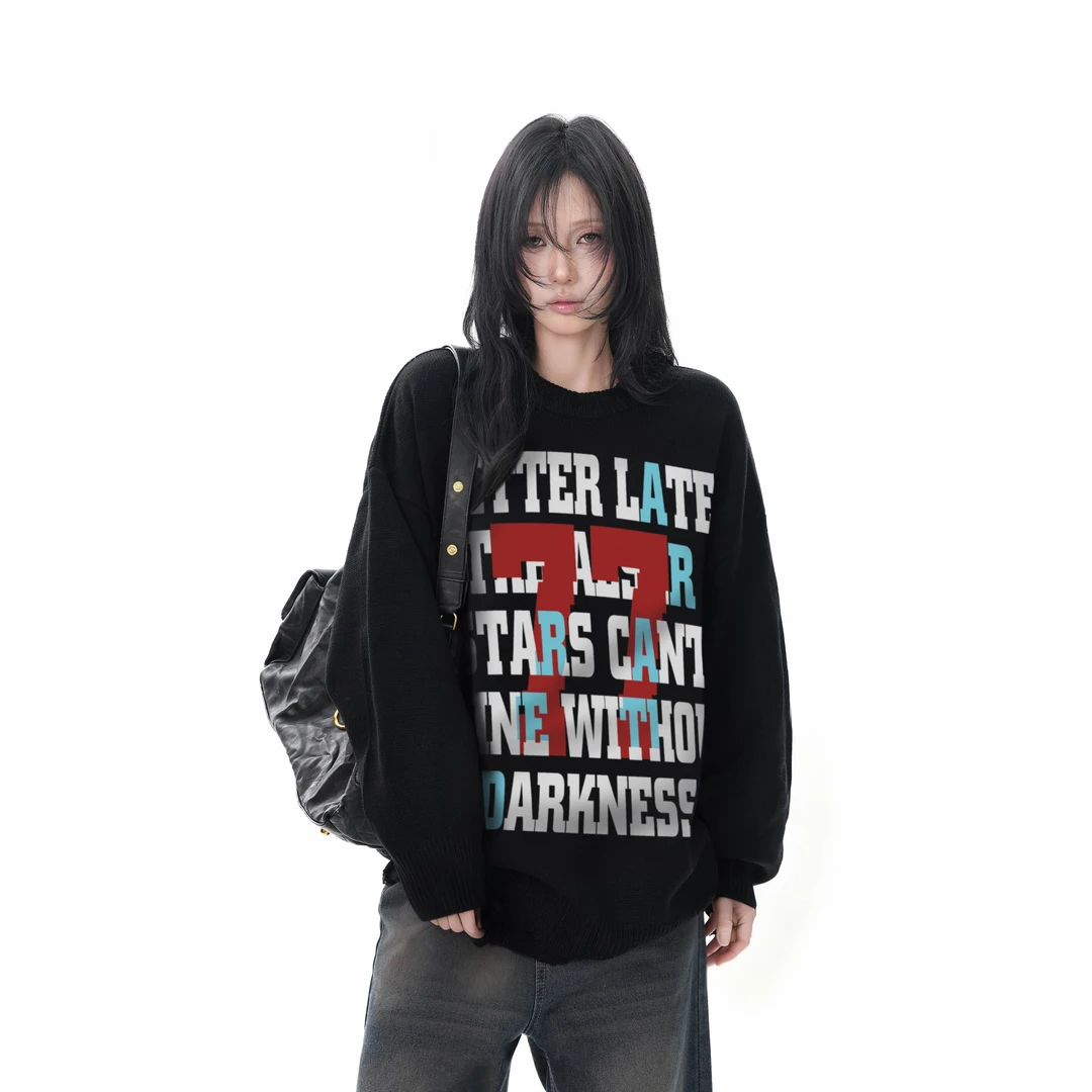 YWBY潮牌女装秋冬新款爆款简约保暖毛衣休闲宽松百搭毛针织上衣