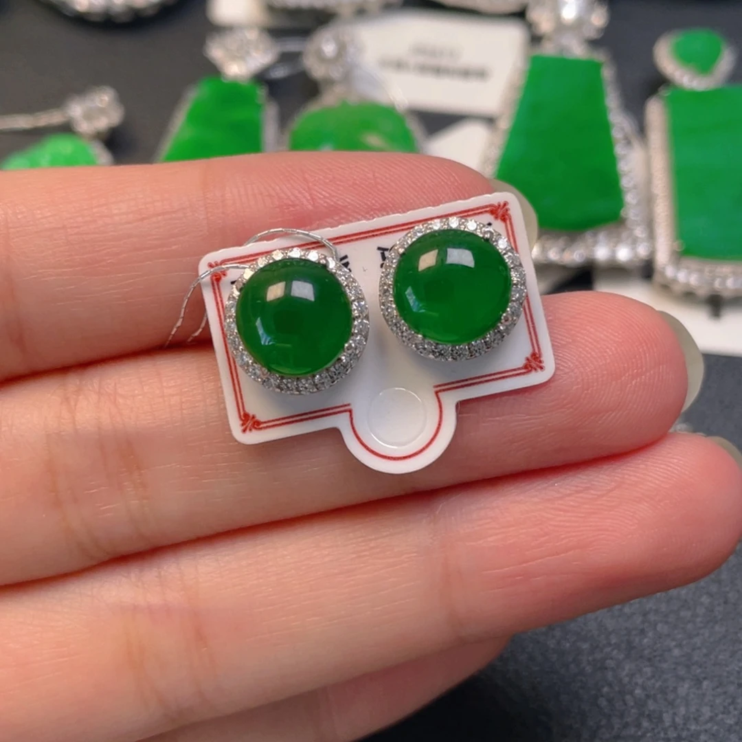 翡翠银S925镶嵌吊坠(不含链)