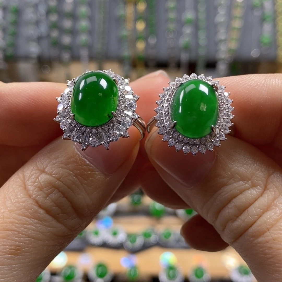 颈饰银S925镶嵌翡翠丹*轩2个