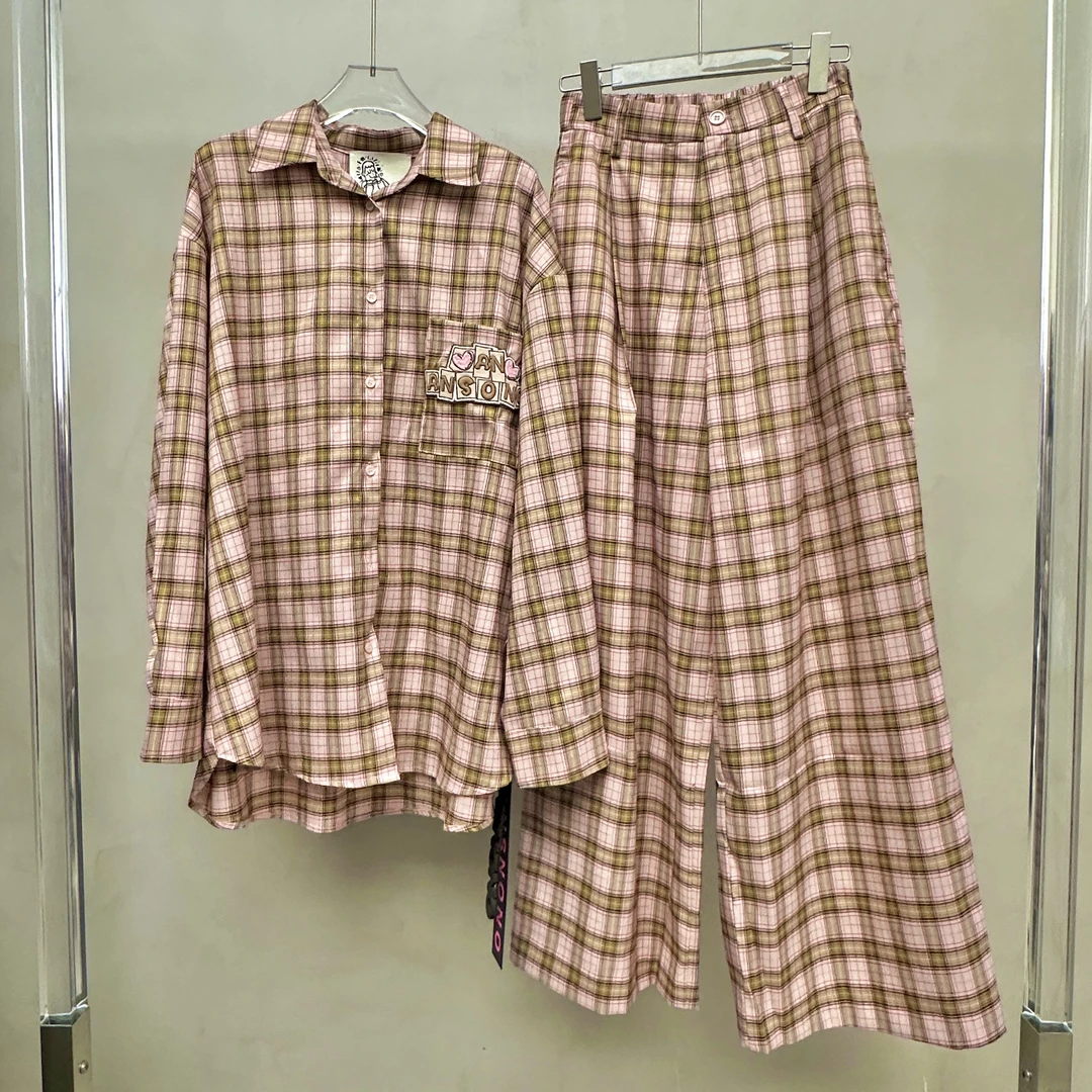 AN9.Studio︱新款红格套装小众设计师品牌套装A043