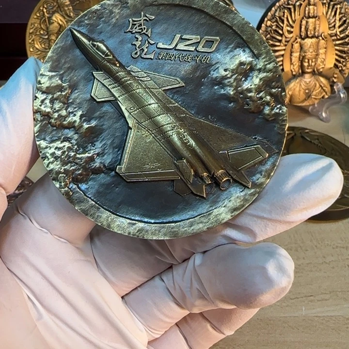 其他普通金属飞机铜章一枚