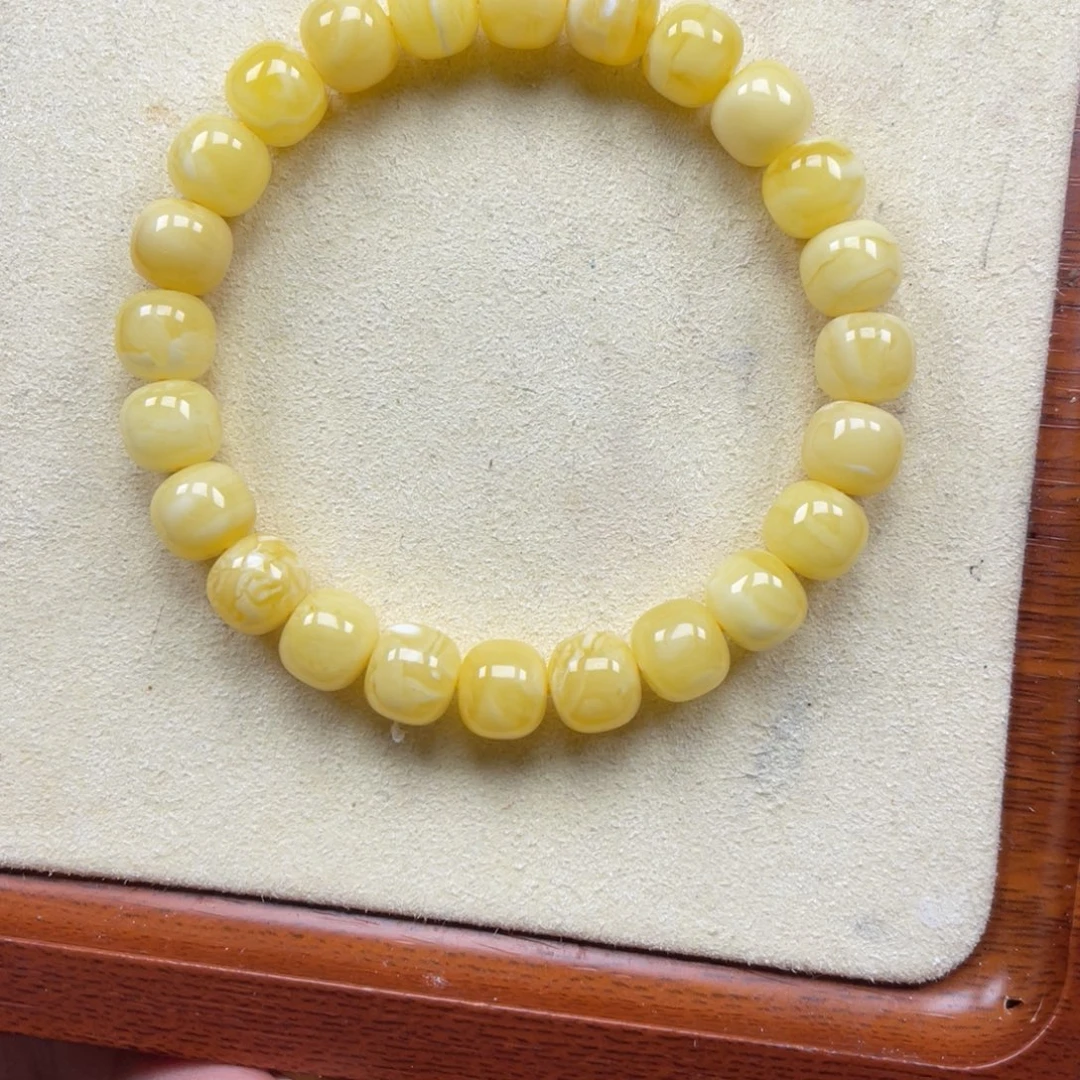 蜜蜡未镶嵌裸石老型手串