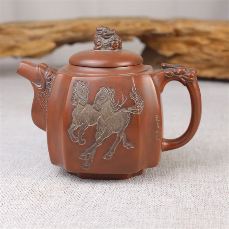 坭兴陶手拍四方壶 邱一峰上官清吉 黎老三名师合作高端收藏壶