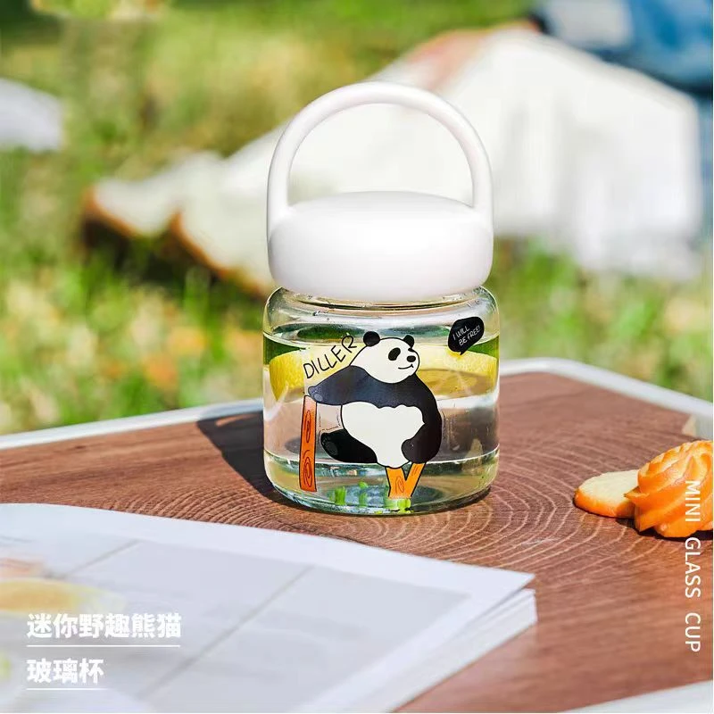 杯子ins玻璃带盖透明简约网红耐热玻璃杯水杯家用纯色小巧