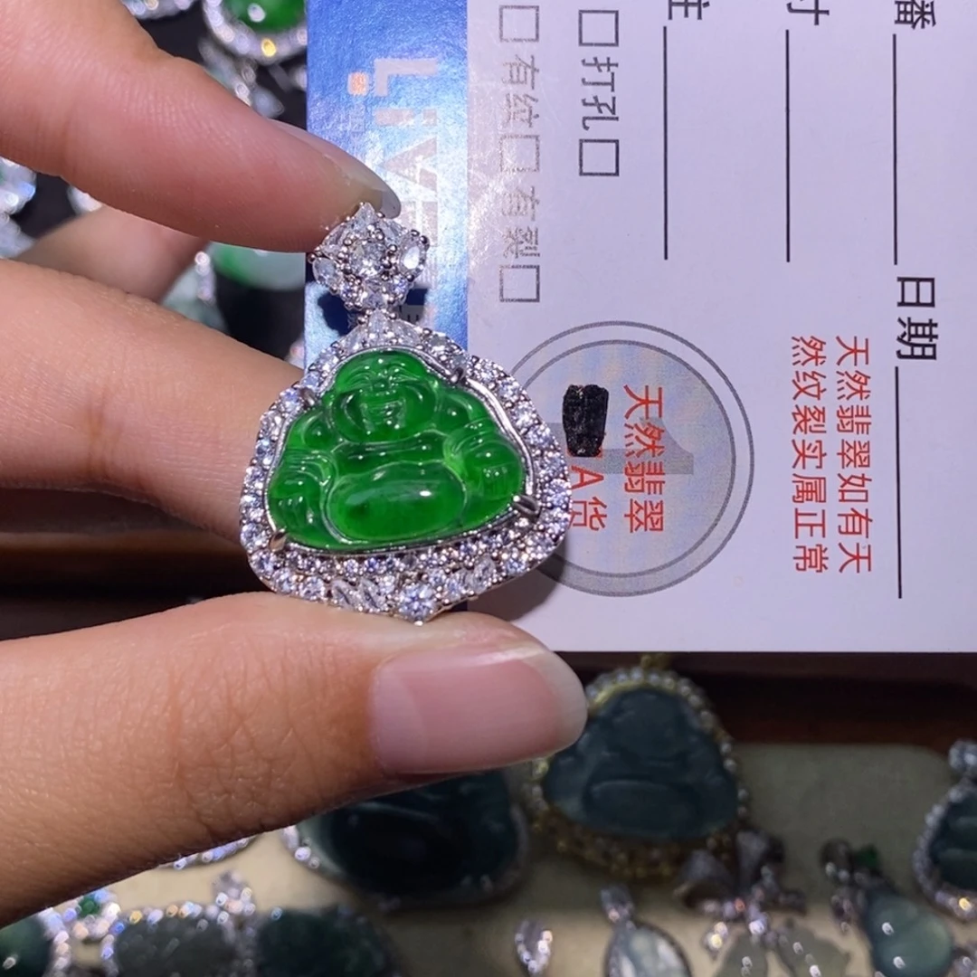 翡翠未镶嵌颈饰天然