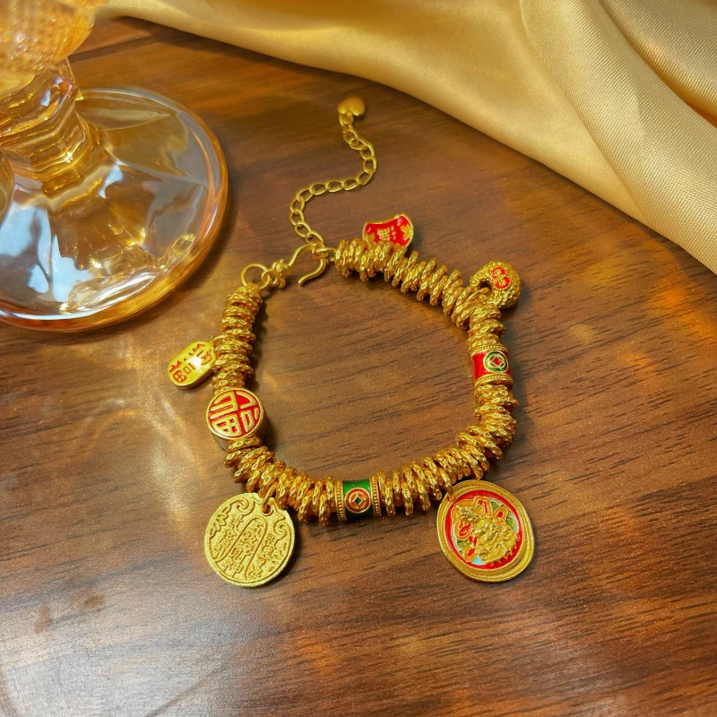 NANSHE/南奢 新中式吉言盘缠财神轻奢手链时尚
