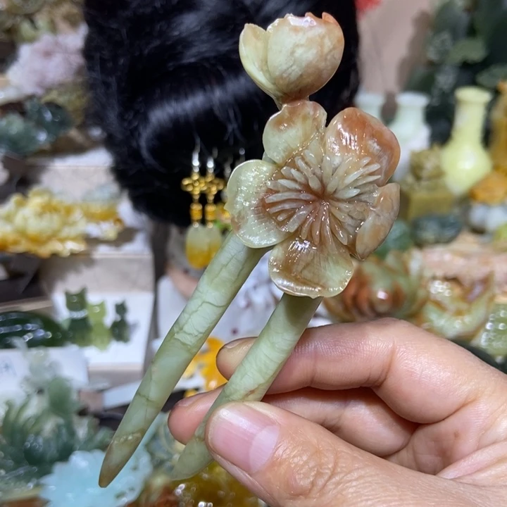 蛇纹石玉未镶嵌发饰