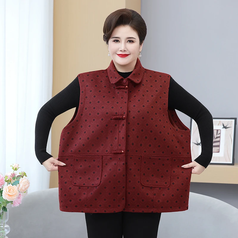 220斤特大码妈妈装加肥加大盘扣春秋马夹宽松显瘦中老年女装外套