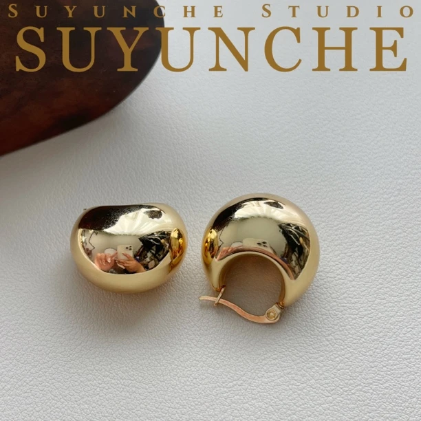 钛钢耳饰 Suyunche2666复古百搭日韩时尚经典气质耳扣耳环