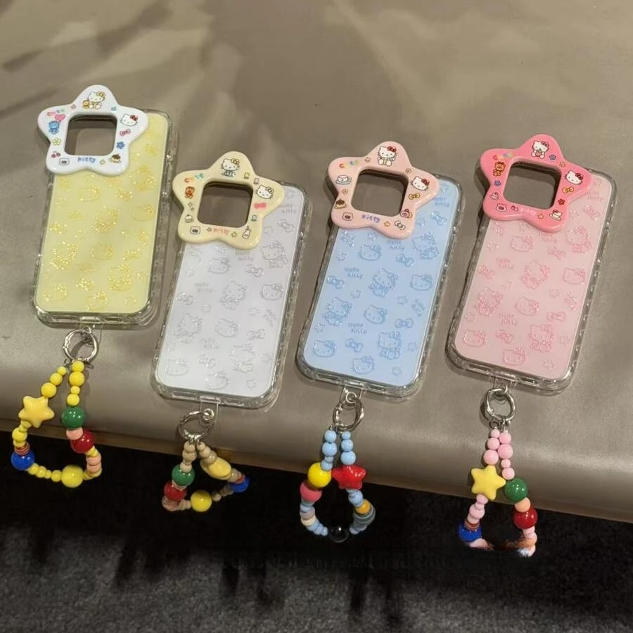 立体星星镜头可爱纯色凯蒂猫适用苹果16promax手机壳15保护套1413