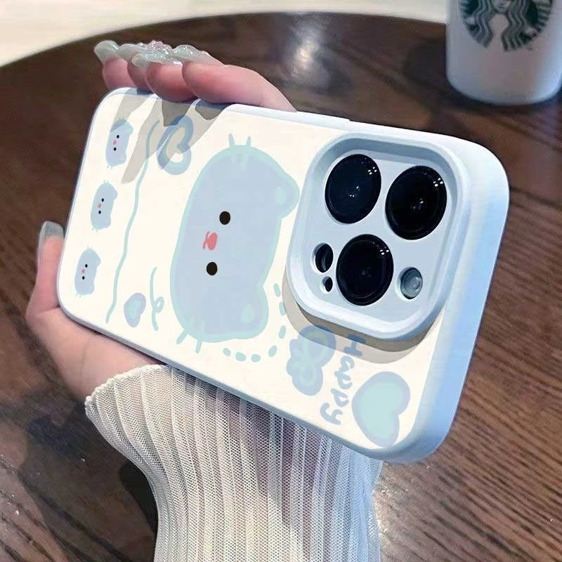 适用爱心小猫苹果17promax液态手机壳iphone16硅胶15简约14/13/12