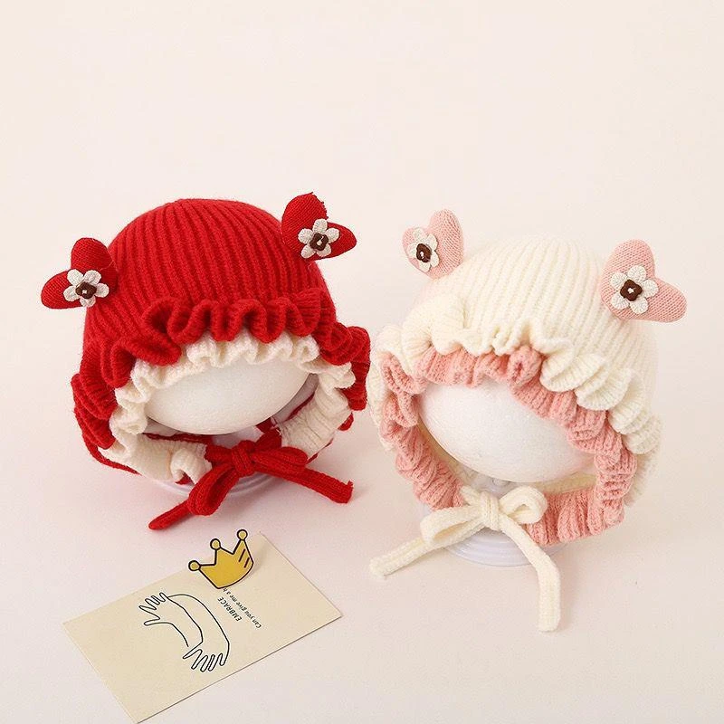 女宝宝秋冬季防寒防风针织鹿12岁潮12宝宝周岁帽子韩版女童帽子