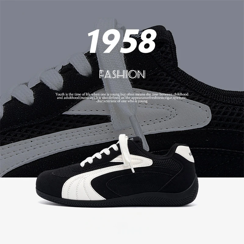 爆款赛车鞋子男款夏季新款2025透气潮男鞋复古百搭休闲平底德训鞋