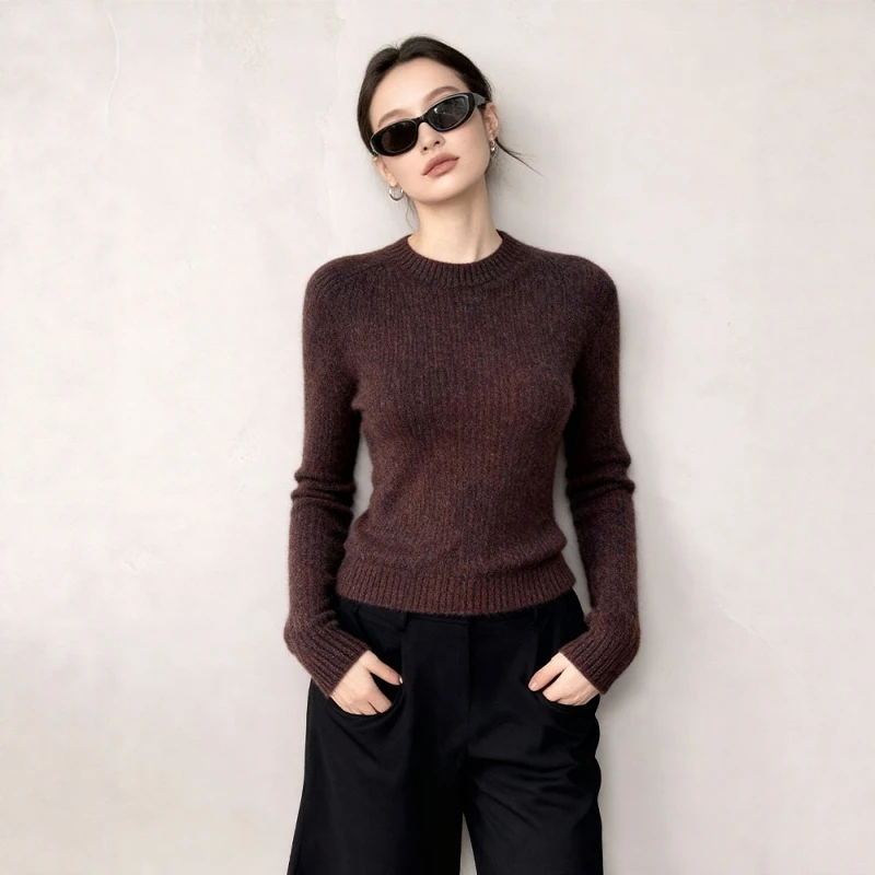 2025年秋季新款漂亮高级感chic日系温柔风宽松慵懒软糯针织上衣女