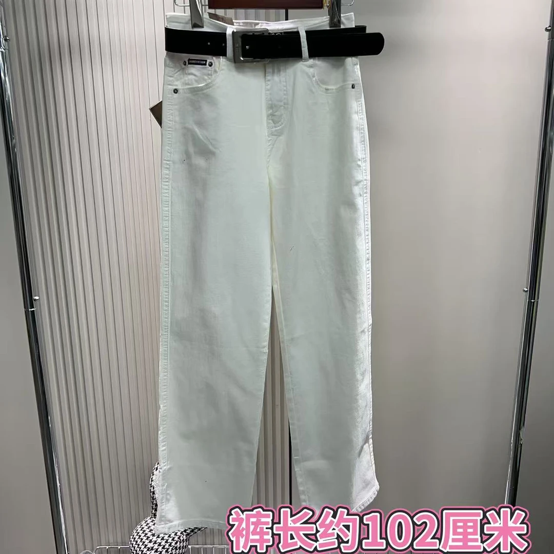 <小勋优选>15151-1净版兜小布标窄版拖地裤（预售）带腰带