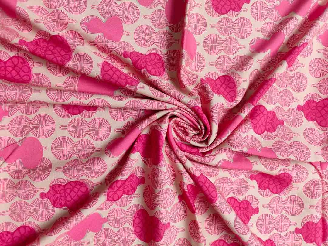 三米包邮 精品50支绵绸布料 粉葫芦