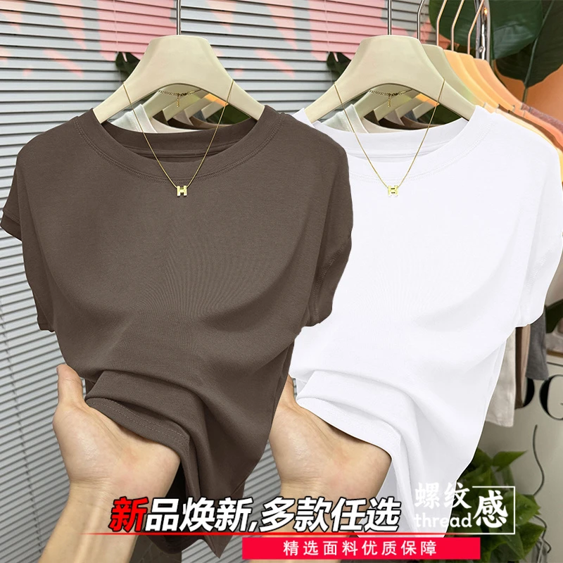 2025新款短袖t恤女款夏季气质圆领显瘦小飞袖宽松装韩版上衣优质
