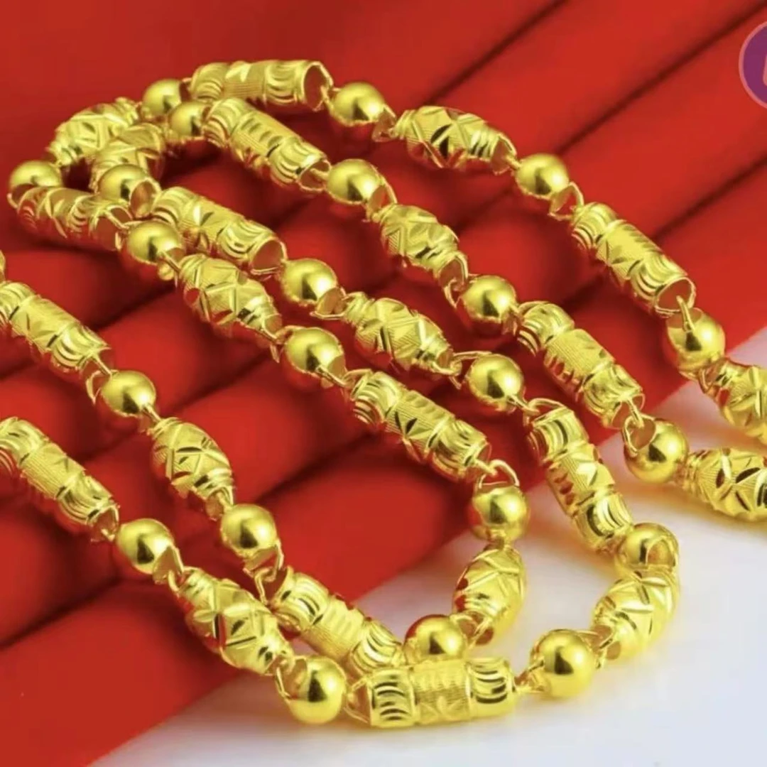 合金项链 【全家福项链】男士男款时尚潮流经典空心霸气素款金色