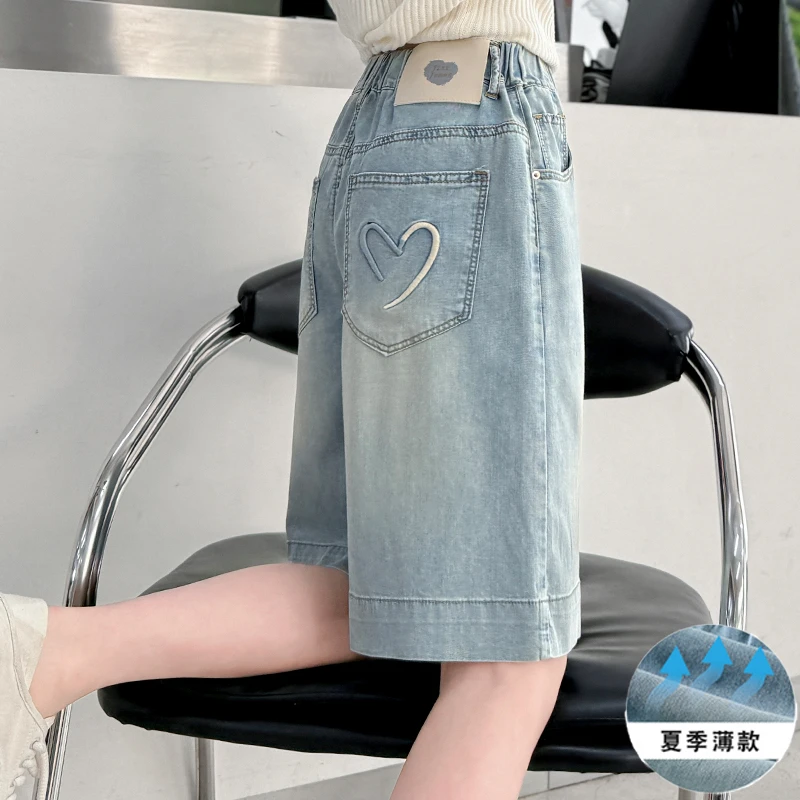 女童牛仔短裤2025新款中大童五分裤子夏季薄款儿童外穿中裤时髦潮