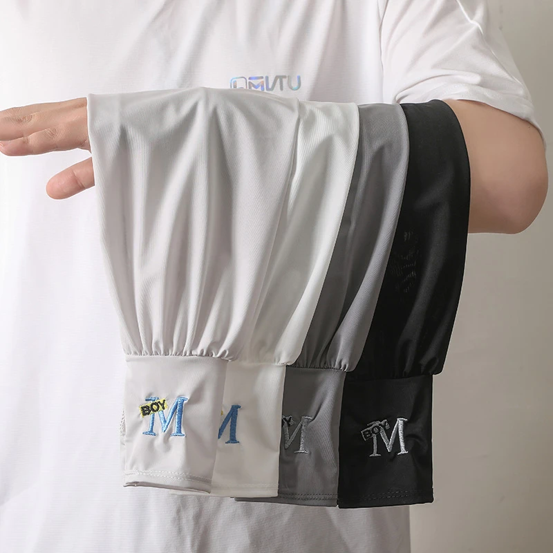 【2双装】夏季宽松大码男士Y袖套防晒冰爽冰袖新款户外钓鱼护臂袖