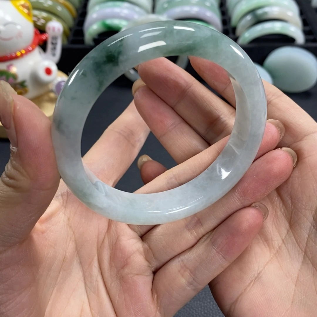 翡翠未镶嵌手镯天然翡翠手镯56.8