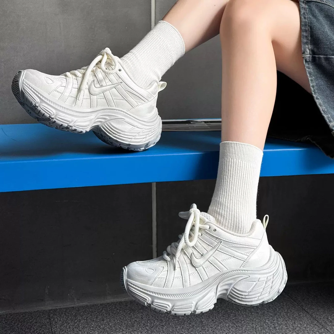 2025春季新款真皮厚底老爹鞋女韩版做旧舒适休闲运动鞋