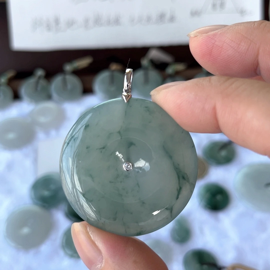 翡翠未镶嵌颈饰天然缅甸翡翠a货平安扣42*6.7