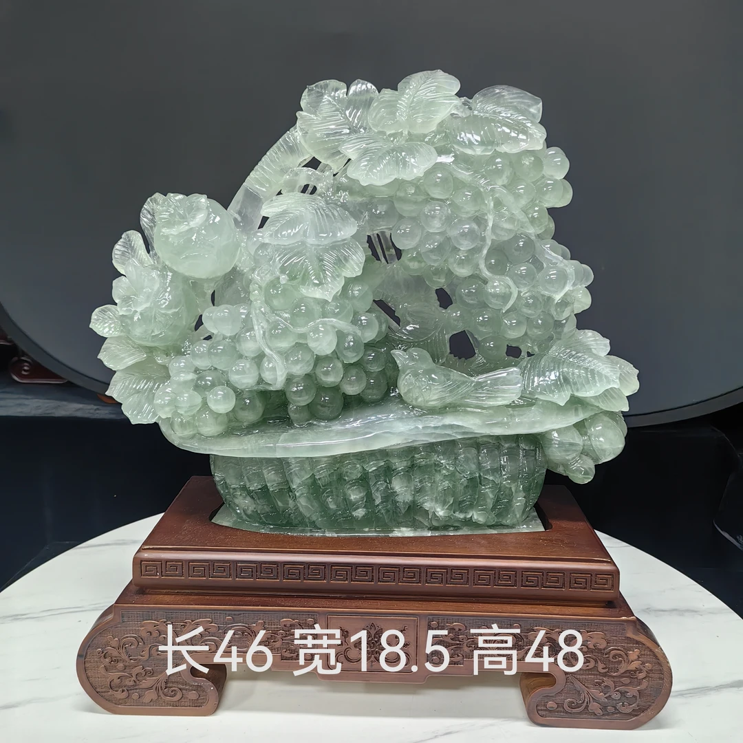 纯手工立体精雕一揽富贵客厅办公室博古架收藏摆件