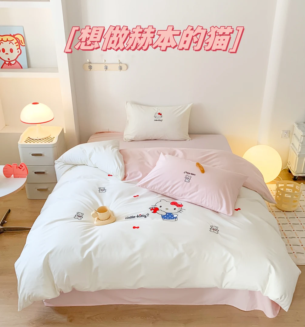 富士商店【套件水洗棉】卡通可爱大IP水洗棉刺绣套件想做赫本的猫