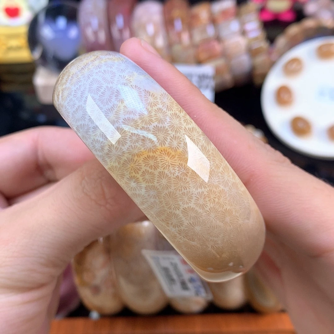 【闪购商品】未镶嵌手镯硅化珊瑚（珊瑚玉）92号枫叶55.8圈