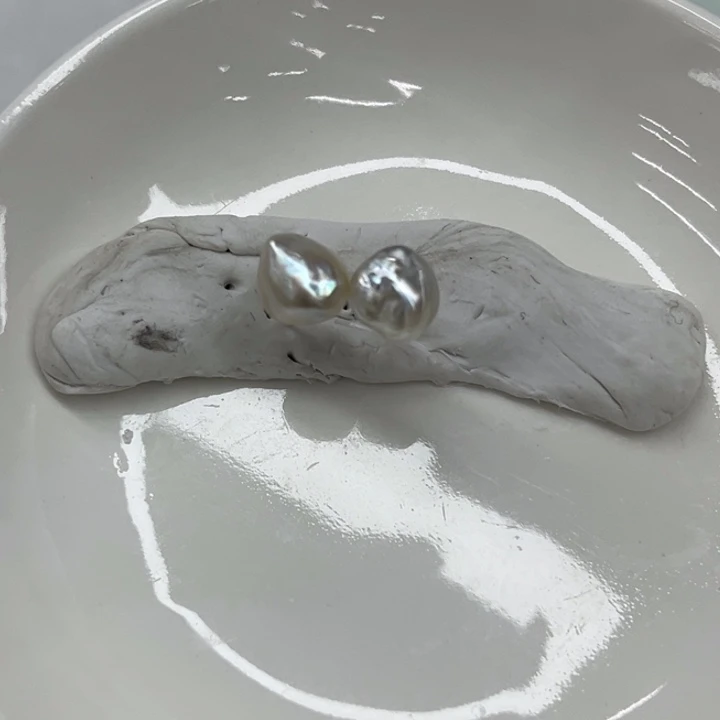 银S925镶嵌耳饰海水珍珠