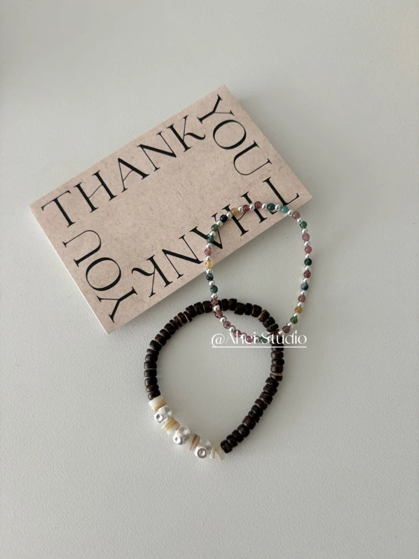 非金属木质手链 ahei 小众简约夏季百搭手链