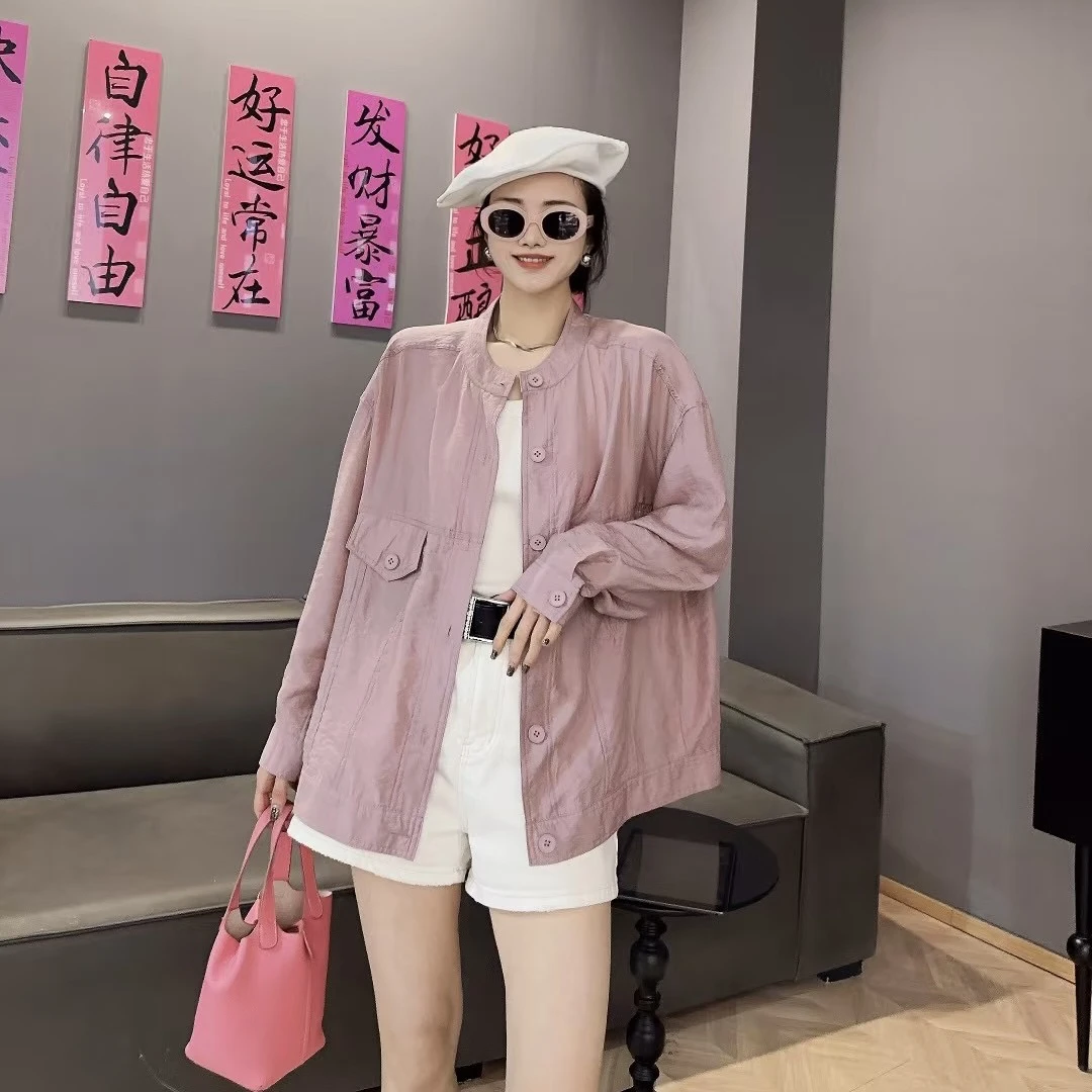 胖胖家*818新款圆领大版显瘦百搭洋气防晒外套