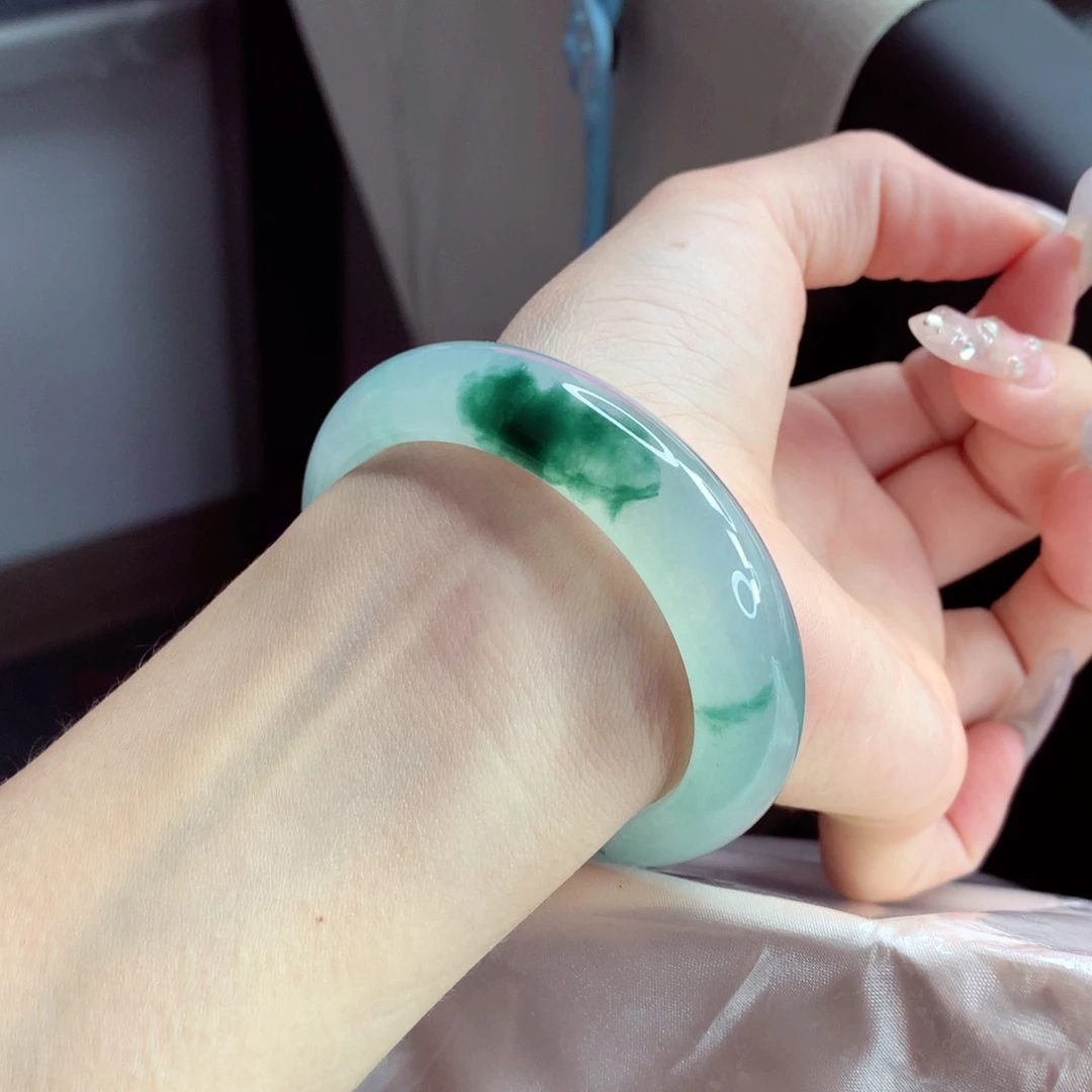 未镶嵌手镯翡翠9933浓墨重彩54贵妃