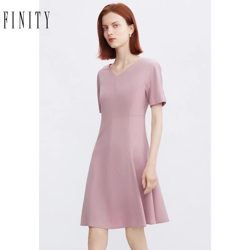 【粉丝专享】FINITY 时尚优雅高端法式气质针织连衣裙 F21V5E23L3