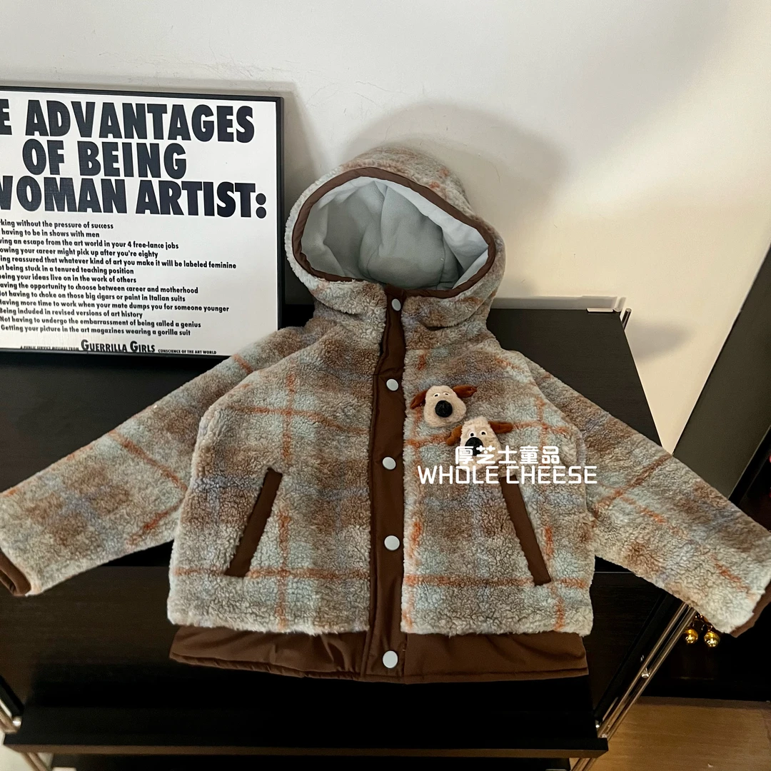 【现货】2024冬季儿童韩版宽松保暖加绒可爱连帽加厚卫衣