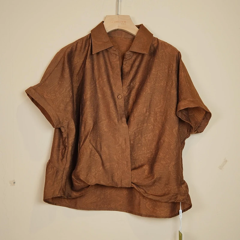 PARKVIEW/百芙川短袖显瘦短款时尚休闲百搭夏季复古宽松HF1167-2