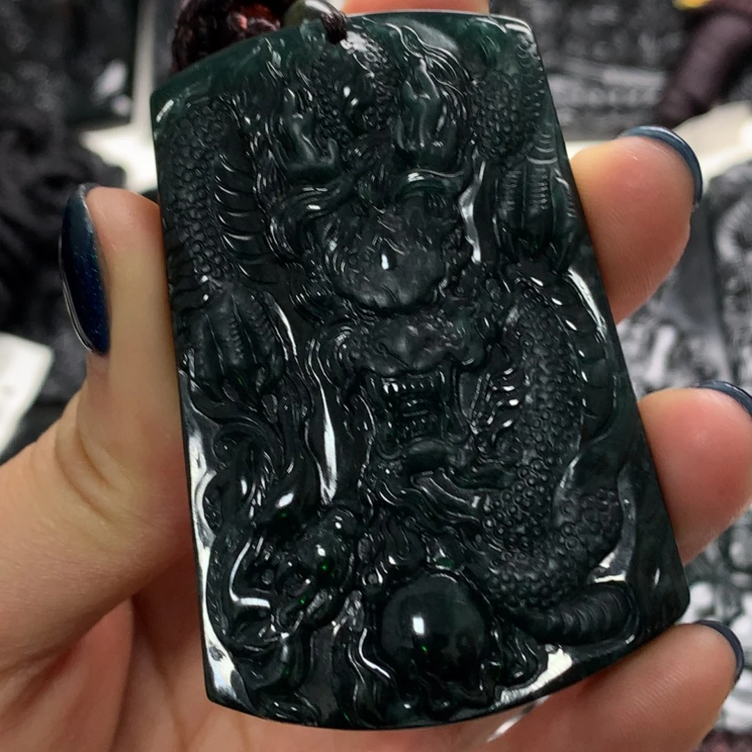 翡翠未镶嵌颈饰天然a货钢琴黑挂件