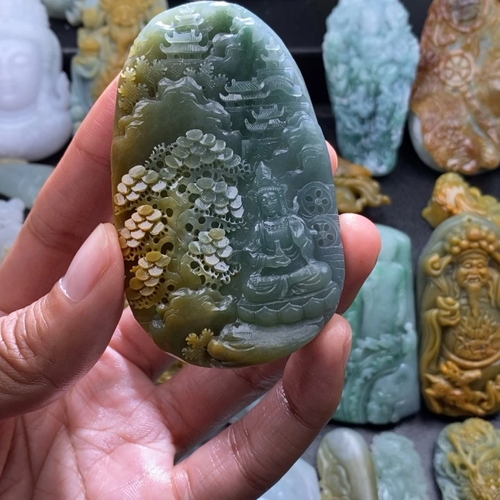 人***己定制翡翠未镶嵌翡翠观音